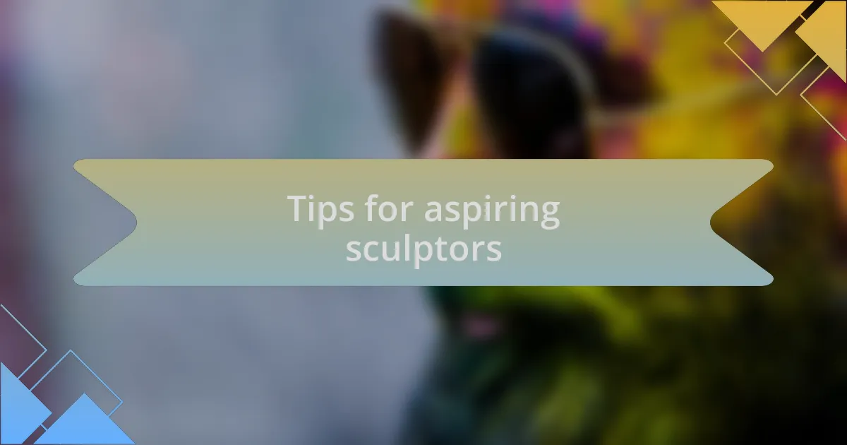 Tips for aspiring sculptors